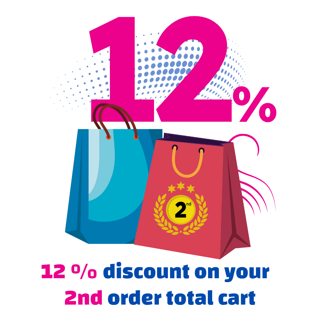 12% discount on your 2nd order total cart